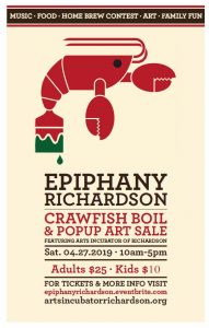 AIR PopUP Art Show/Sale in partnership with Church of the Epiphany's 9th Annual Crawfish Boil